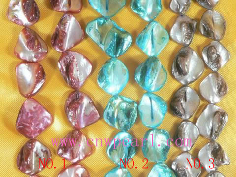 five strands teeth shaped shell strands with multicolor